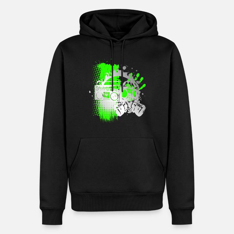 Masque à gaz argent style de tatouage - Sweat à capuche Premium bio Homme - noir