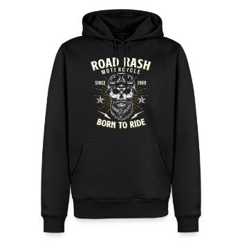 Motorradfahrer Chopper - Männer Premium Bio Hoodie - Schwarz - Vorne - Nico (187cm)