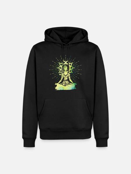 yoga - Men’s Premium Organic Hoodie - black