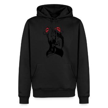 Lesbian Christmas Kiss - Stencil Street Art Santa - Sweat à capuche Premium bio Homme - noir - Devant - Nico (187cm)