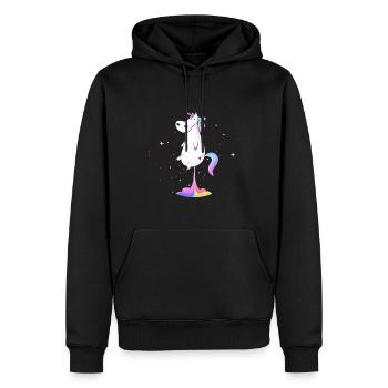 Einhorn kacken lustiges Raum-Ausgaben-T-Stück magisch - Männer Premium Bio Hoodie - Schwarz - Vorne - Nico (187cm)