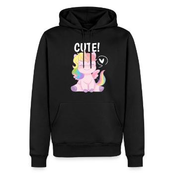 Cadeau Unity pour les licornes - mignon - Sweat à capuche Premium bio Homme - noir - Devant - Nico (187cm)
