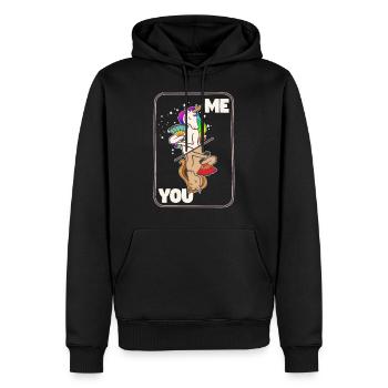 Couple vous et moi cadeau drôle d'amant de licorne magique - Sweat à capuche Premium bio Homme - noir - Devant - Nico (187cm)