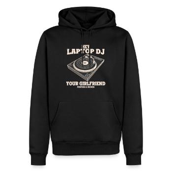 DJ - Sweat à capuche Premium bio Homme - noir - Devant - Nico (187cm)