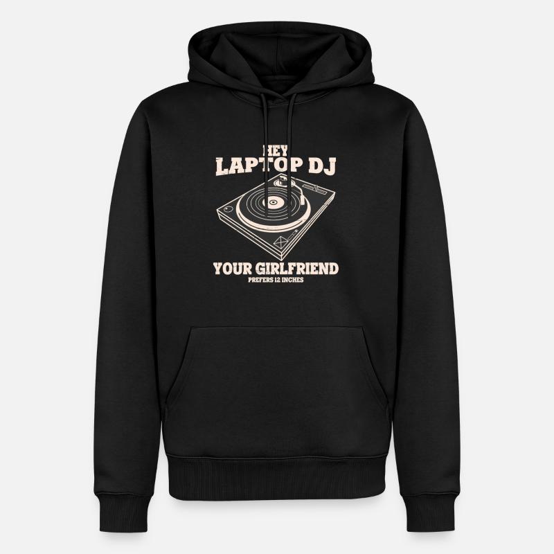 DJ - Männer Premium Bio Hoodie - Schwarz
