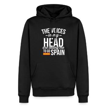 Spanien - Männer Premium Bio Hoodie - Schwarz - Vorne - Nico (187cm)