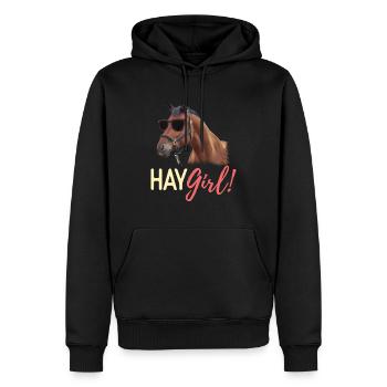 Hay Girl Equitation Amoureux des chevaux - Sweat à capuche Premium bio Homme - noir - Devant - Nico (187cm)