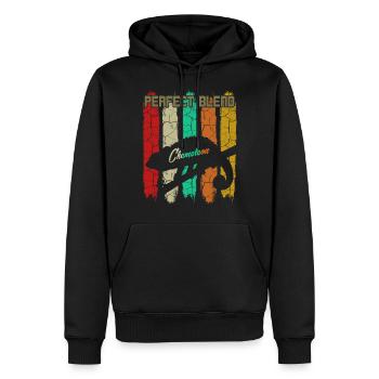 Chamäleon - Männer Premium Bio Hoodie - Schwarz - Vorne - Nico (187cm)
