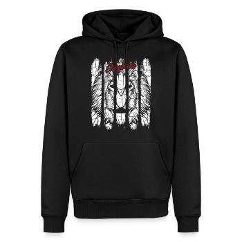Capybara - Männer Premium Bio Hoodie - Schwarz - Vorne - Nico (187cm)