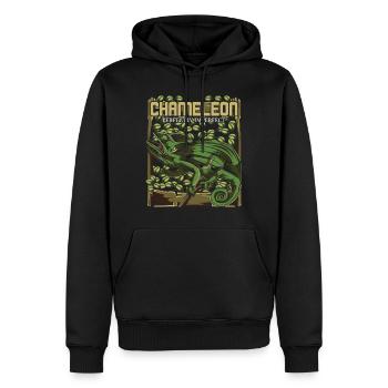 caméléon - Sweat à capuche Premium bio Homme - noir - Devant - Nico (187cm)