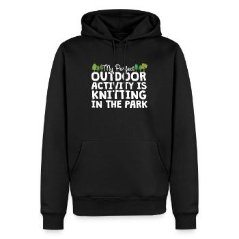 Tricot dans le parc - Sweat à capuche Premium bio Homme - noir - Devant - Nico (187cm)