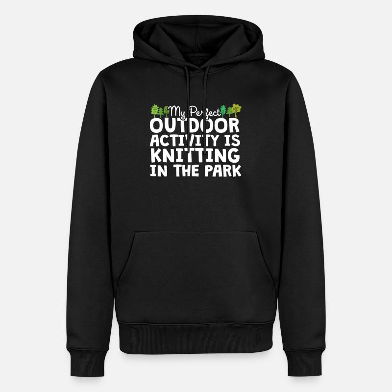 Tricot dans le parc - Sweat à capuche Premium bio Homme - noir