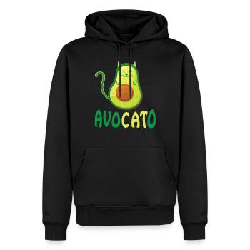 avoCATo - Männer Premium Bio Hoodie - Schwarz - Vorne - Nico (187cm)