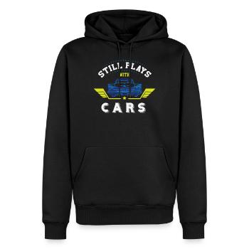 Still Plays With Cars - Men’s Premium Organic Hoodie - black - Front - Nico (187cm)