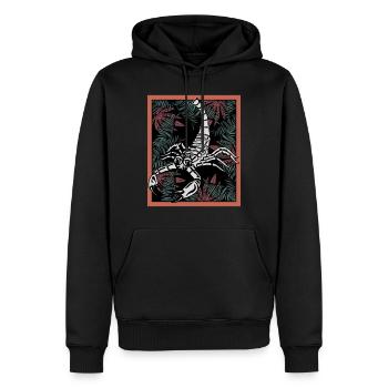 Fougère scorpion - Sweat à capuche Premium bio Homme - noir - Devant - Nico (187cm)