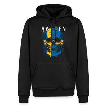 Suède - Sweat à capuche Premium bio Homme - noir - Devant - Nico (187cm)