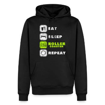Achterbahn - Männer Premium Bio Hoodie - Schwarz - Vorne - Nico (187cm)