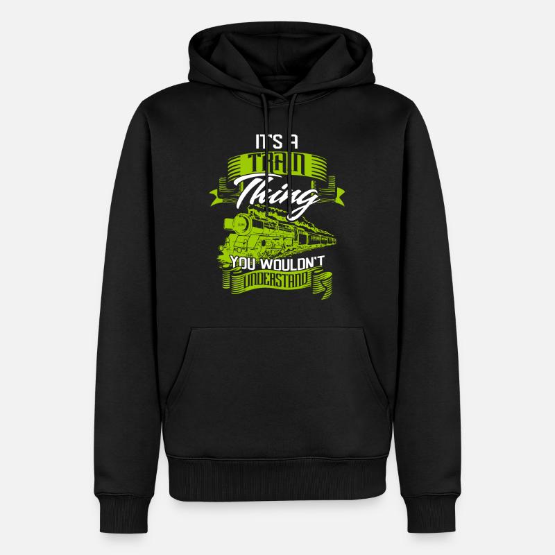 Zug - Männer Premium Bio Hoodie - Schwarz