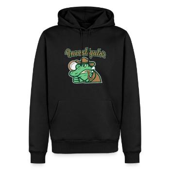 Krokodil Aligator Geschenkidee Privatdetektiv - Männer Premium Bio Hoodie - Schwarz - Vorne - Nico (187cm)