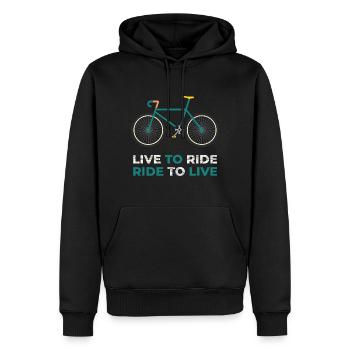 Cadeau de roue de vélo de vélo de vélo de route drôle - Sweat à capuche Premium bio Homme - noir - Devant - Nico (187cm)