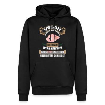 Veganer Vegan Tierschutz Tierrechte Soja Tofu - Männer Premium Bio Hoodie - Schwarz - Vorne - Nico (187cm)