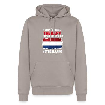 Niederlande - Männer Premium Bio Hoodie - Taupe - Vorne - Nico (187cm)