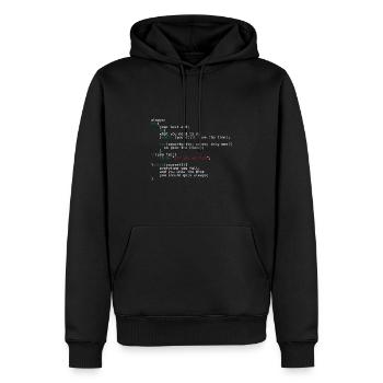 Geek Coder - Sweat à capuche Premium bio Homme - noir - Devant - Nico (187cm)