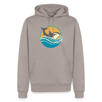 Retro beunruhigter Killerwal-Entwurf für Schwertwal - Männer Premium Bio Hoodie - Taupe - Vorne - Nico (187cm)