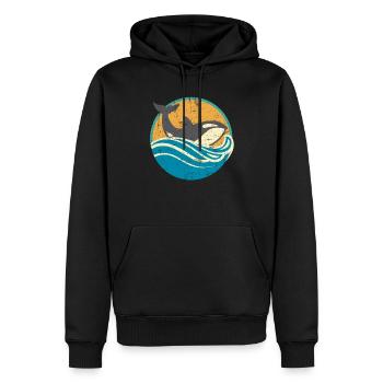 Design d'épaulard en détresse rétro pour Orca - Sweat à capuche Premium bio Homme - noir - Devant - Nico (187cm)