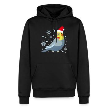 Cockatiel Santa - Männer Premium Bio Hoodie - Schwarz - Vorne - Nico (187cm)