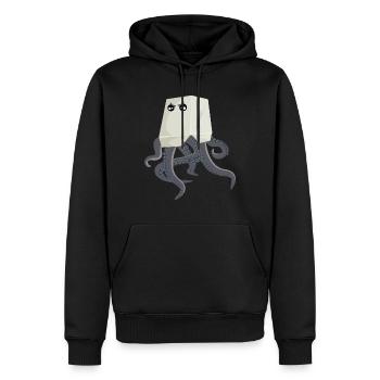 Oktopus in asiatischer Nudelbox - Männer Premium Bio Hoodie - Schwarz - Vorne - Nico (187cm)