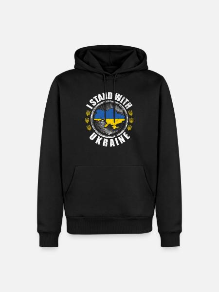 ukrainisch - Männer Premium Bio Hoodie - Schwarz