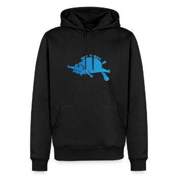 Not Today cat blue - Männer Premium Bio Hoodie - Schwarz - Vorne - Nico (187cm)