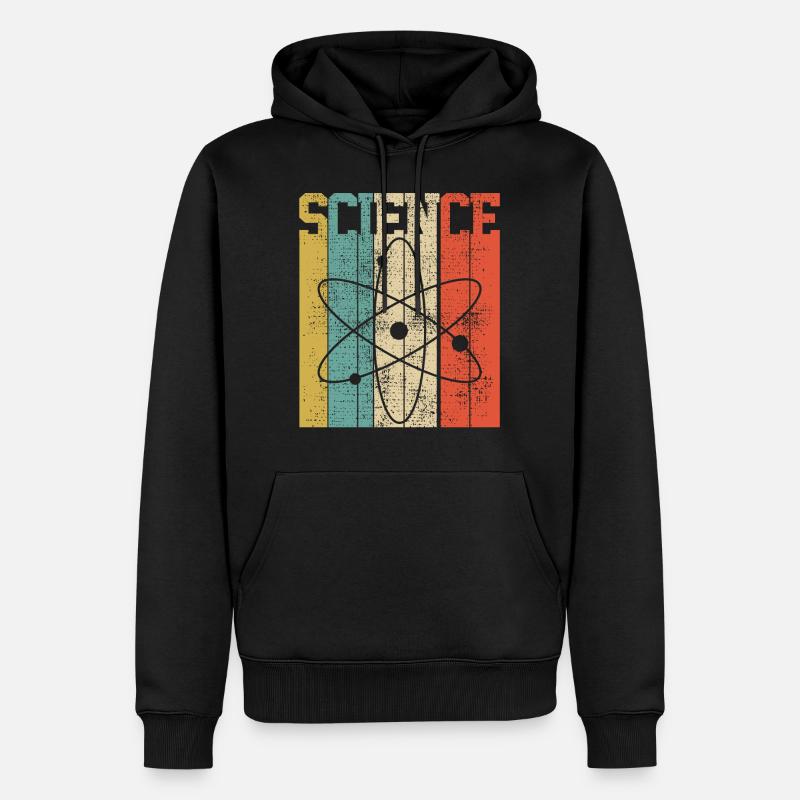 SCIENCE ATOM - Sweat à capuche Premium bio Homme - noir