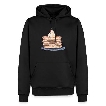 Pancake, Pfannkuchen - Männer Premium Bio Hoodie - Schwarz - Vorne - Nico (187cm)