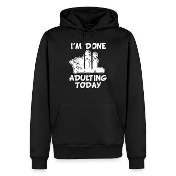 Lustige Katze - Erwachsenen Humor für Eltern - Männer Premium Bio Hoodie - Schwarz - Vorne - Nico (187cm)