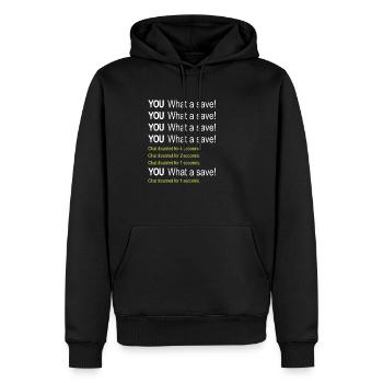 Funny Rocket Game What a save - Men’s Premium Organic Hoodie - black - Front - Nico (187cm)