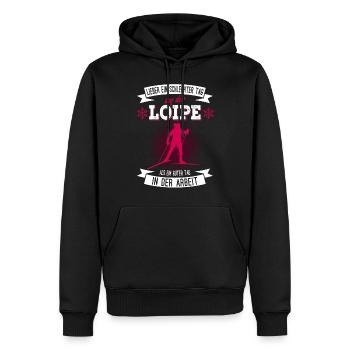 Cooles Langlauf Wintersport Loipe Frauen Geschenk - Männer Premium Bio Hoodie - Schwarz - Vorne - Nico (187cm)