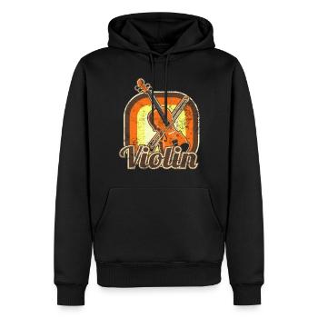violon violon alto percussion - Sweat à capuche Premium bio Homme - noir - Devant - Nico (187cm)