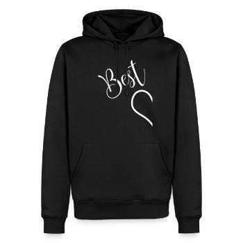 Best Friends BFF Heart Left Gift - Men’s Premium Organic Hoodie - black - Front - Nico (187cm)