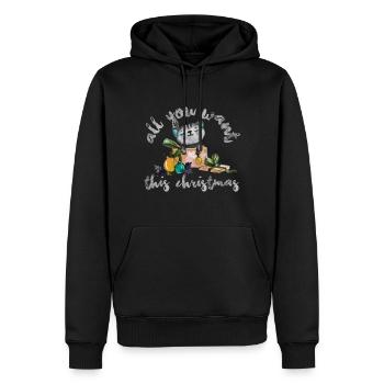 Cat Christmas Maine Coon Persian Animal Gift - Men’s Premium Organic Hoodie - black - Front - Nico (187cm)