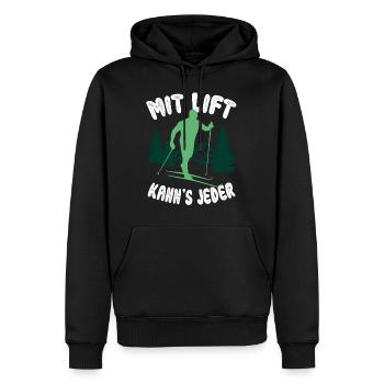 Witziges Langlauf Wintersport Loipe Ski Geschenk - Männer Premium Bio Hoodie - Schwarz - Vorne - Nico (187cm)