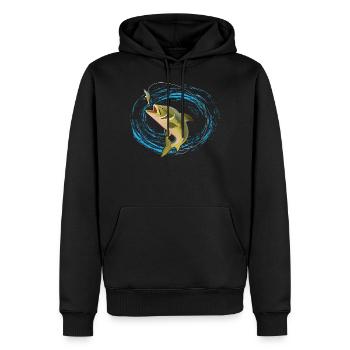 Cadeau de pêche au nord pêcheur pêche sur glace - Sweat à capuche Premium bio Homme - noir - Devant - Nico (187cm)
