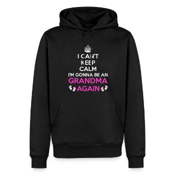Je ne peux pas rester calme, je vais redevenir grand-mère - Sweat à capuche Premium bio Homme - noir - Devant - Nico (187cm)