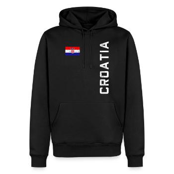 Kroatien Trikot - Männer Premium Bio Hoodie - Schwarz - Vorne - Nico (187cm)