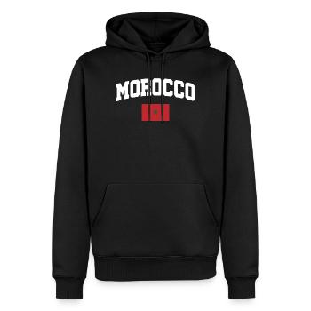 Marokko Flagge - Männer Premium Bio Hoodie - Schwarz - Vorne - Nico (187cm)