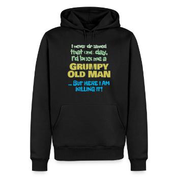 Become A Grumpy Old Man - Men’s Premium Organic Hoodie - black - Front - Nico (187cm)