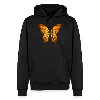 Papillon orange rouge insecte - Sweat à capuche Premium bio Homme - noir - Devant - Nico (187cm)