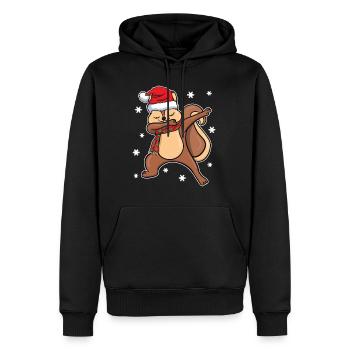 Eichhörnchen Dabbing Tanz Weihnachten Geschenk - Männer Premium Bio Hoodie - Schwarz - Vorne - Nico (187cm)