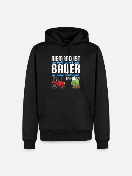 Bauer lustiger Spruch - Männer Premium Bio Hoodie - Schwarz
